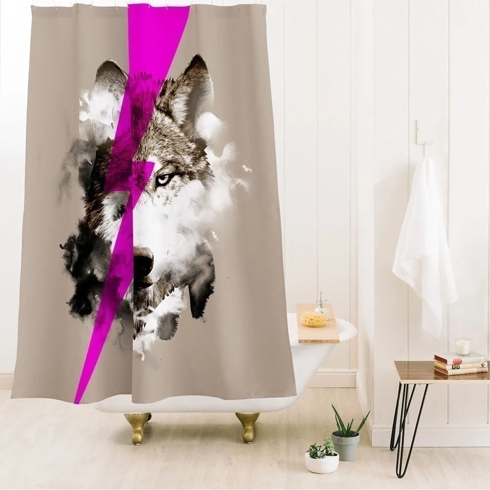 Deny Designs Bowie wolf shower curtain